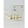 Zirkon Taşlı Üçlü Kombin Küpe - Kp00412