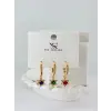 Zirkon Taşlı Üçlü Kombin Küpe - Kp00074