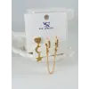 Zirkon Taşlı Üçlü Kombin Küpe - Kp00048