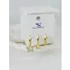 Zirkon Taşlı Üçlü Kombin Küpe - Kp00389