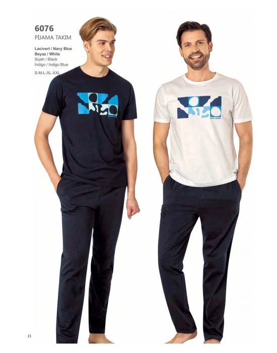 6076 Penye Kısakol Pijama Takım