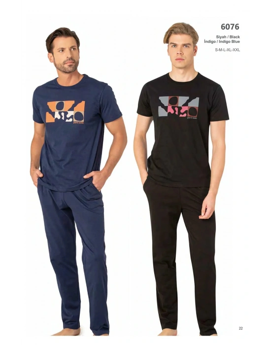 6076 Penye Kısakol Pijama Takım