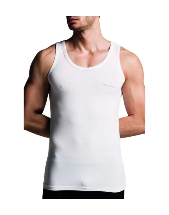 Erkek Beyaz Tekli Beşiktaş Lisansli Klasik Atlet