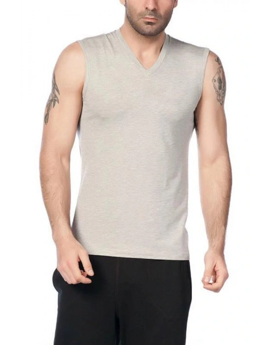 Erkek Gri Francesco V Yaka Atlet