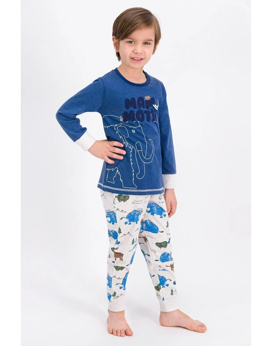 Lacivertmelanj Mammoth Wild Erkek Çocuk Pijama Takımı