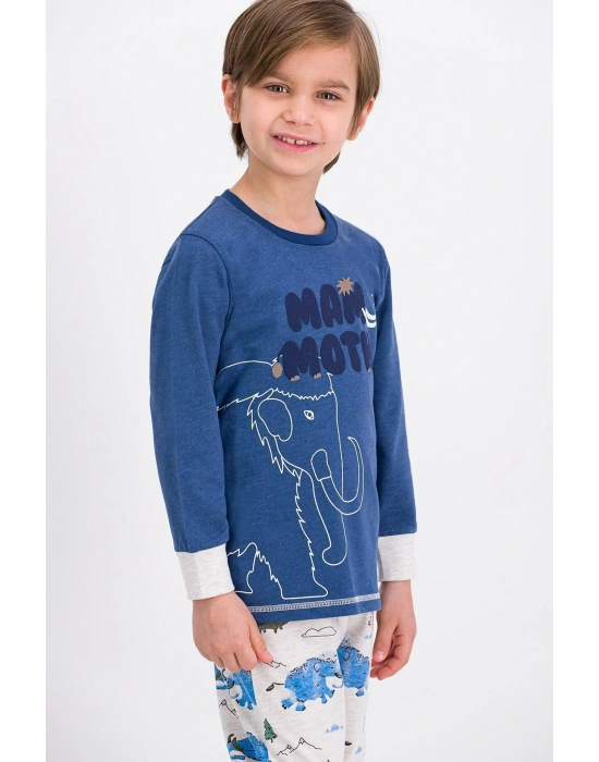Lacivertmelanj Mammoth Wild Erkek Çocuk Pijama Takımı