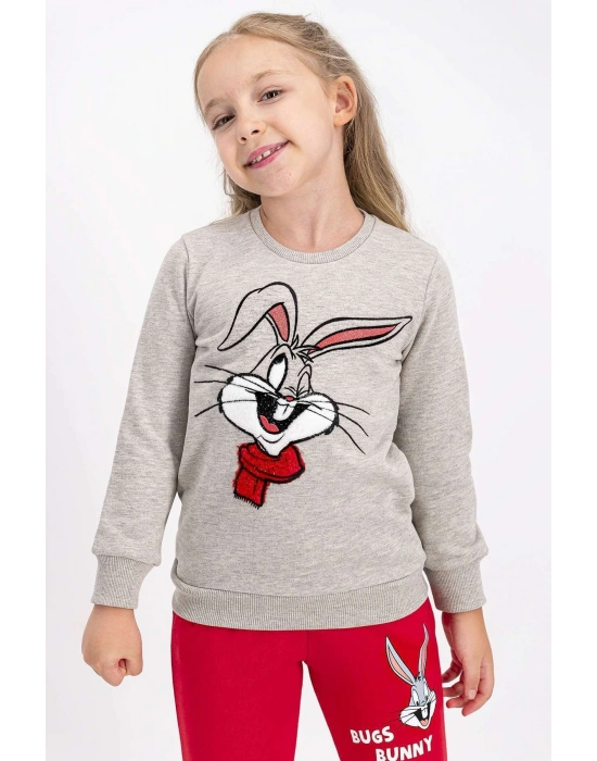 Bugs Bunny Lisanslı Bejmelanj Kız Çocuk Eşofman Takımı