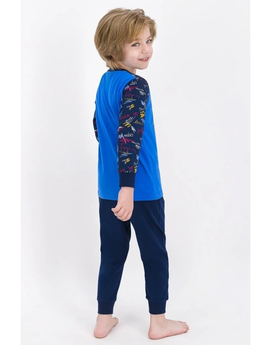 Us710 Erkek Mavi Lisanslı Çocuk Pijama Takımı