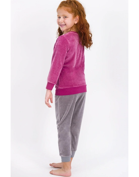 Kız Çocuk Pembe Rolypoly Rabbit Club Kadife Eşofman Takımı