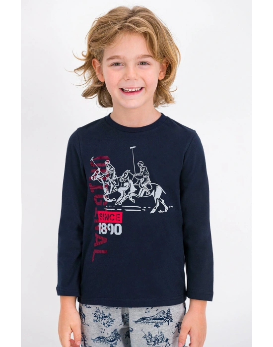 Us715 U.s. Polo Assn Lisanslı Lacivert Erkek Çocuk Pijama Takımı
