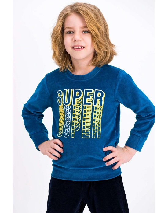 Rolypoly Super Petrol Erkek Çocuk Kadife Eşofman Takımı