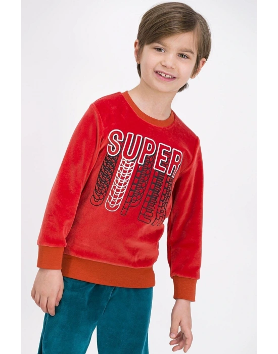 Rolypoly Super Kiremit Erkek Çocuk Kadife Eşofman Takımı