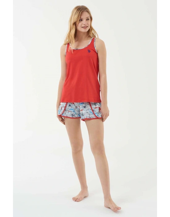 Kadın Kırmızı Atlet Şort Takım