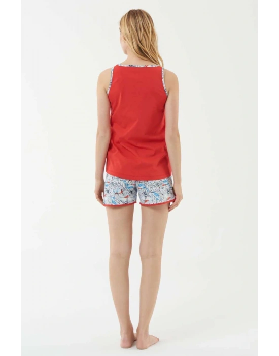 Kadın Kırmızı Atlet Şort Takım