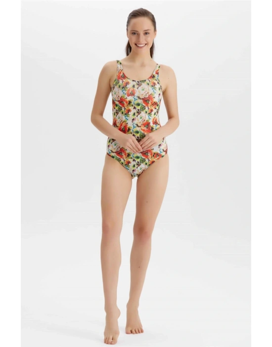 Kadın Karışık Çiçek Desenli Mayo