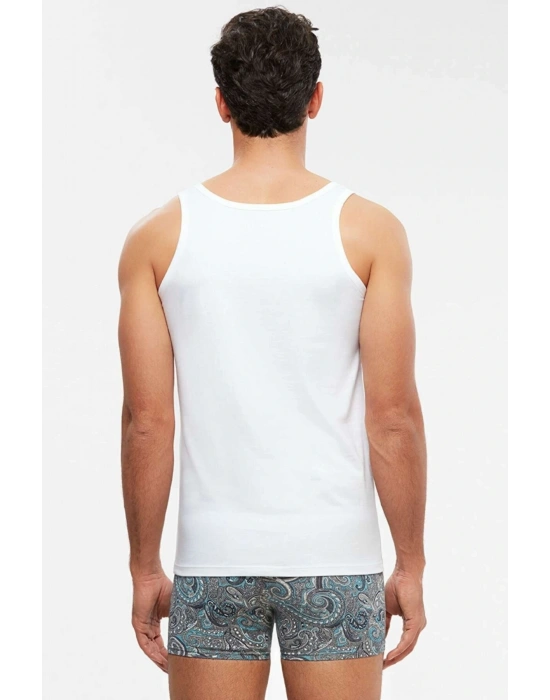 Beyaz Scott Askılı Pamuklu Basic Erkek Atlet 2 Li Paket