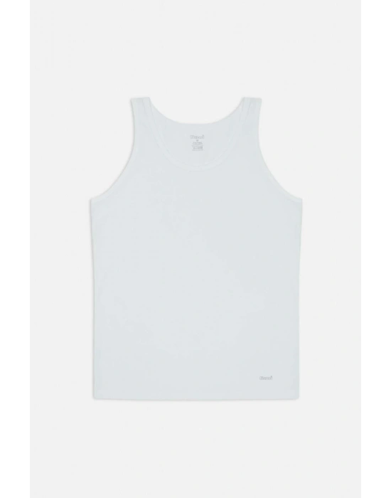 Beyaz Scott Askılı Pamuklu Basic Erkek Atlet 2 Li Paket