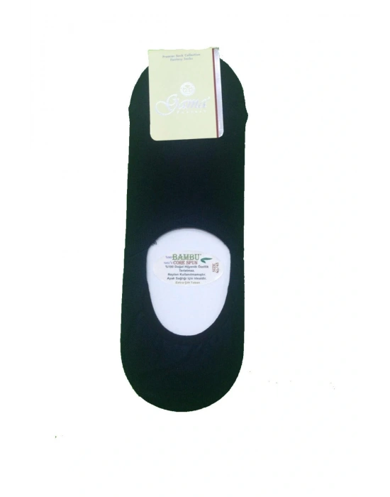 6 Çift Siyah Renk Slikonlu Dikişsiz Bambu Babet Çorap