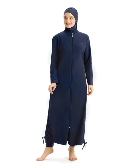 Tam Kapalı Tesettür Mayo Uzun Tam Boy 4065 Koyu Lacivert
