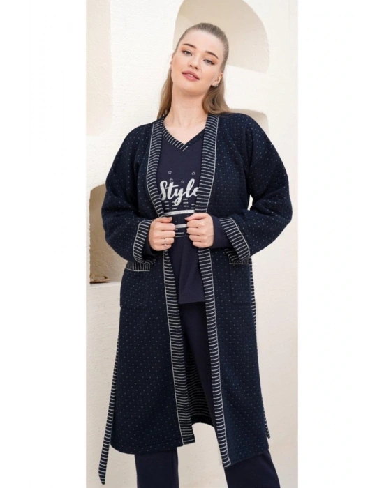 Aqua 22075 Kadın Sabahlık -lacivert