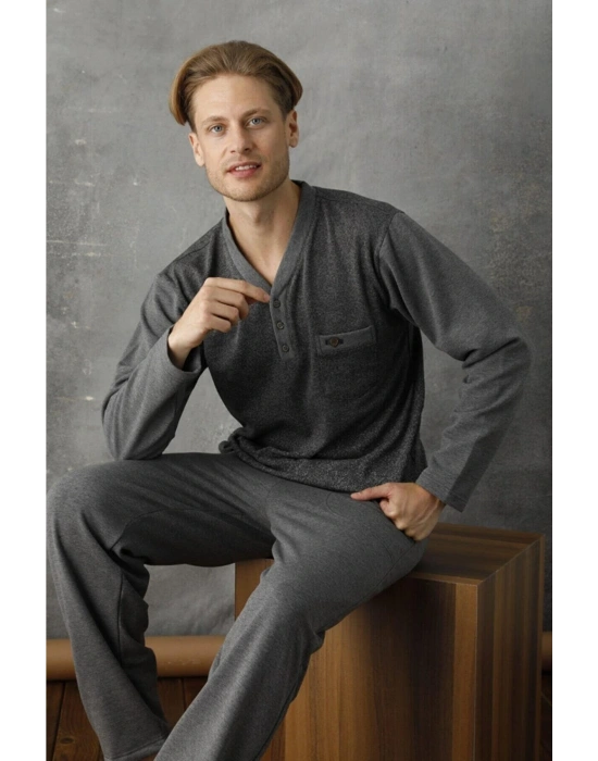 7033 Erkek Jivago Yaka Pijama Takım