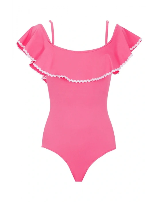 Freya Fırfırlı Straplez Mayo Pembe