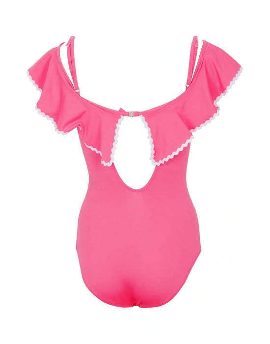 Freya Fırfırlı Straplez Mayo Pembe