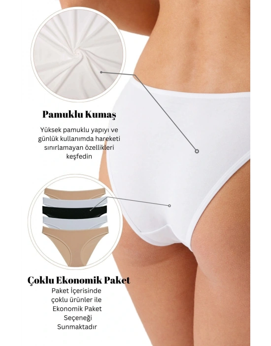 Kadın 5li Ekonomik Paket 2055 Basic Brief Pamuklu Külot