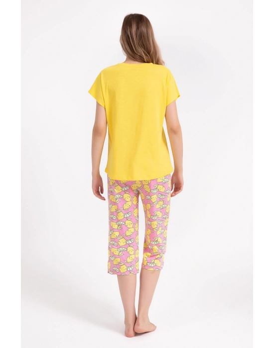 Cute Lemon Sarı Kadın Kapri Takım