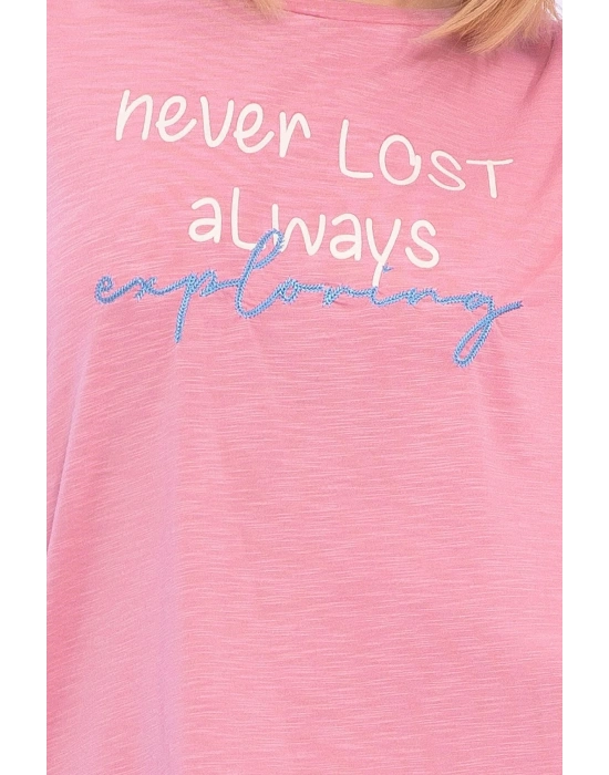 Never Lost Retro Pembe Bol Kesim Kadın Pijama Takımı