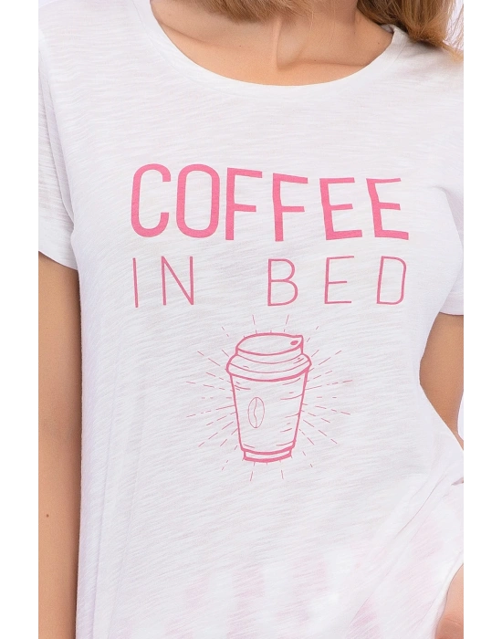 Coffee In Bed Krem Slim Fit Kadın Pijama Takımı