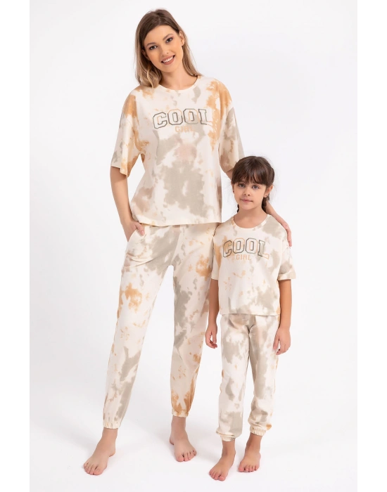Cool Girl Fildişi Salaş Kız Çocuk Pijama Takımı