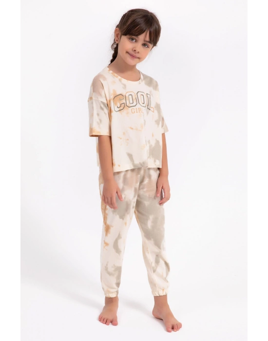 Cool Girl Fildişi Salaş Kız Çocuk Pijama Takımı