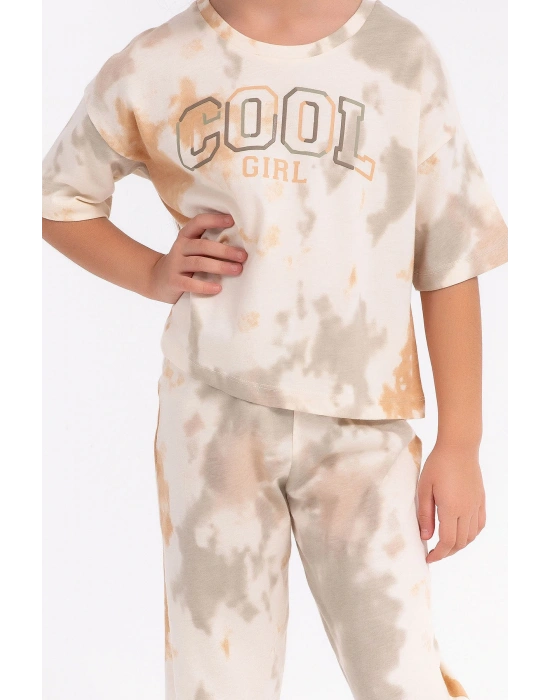 Cool Girl Fildişi Salaş Kız Çocuk Pijama Takımı