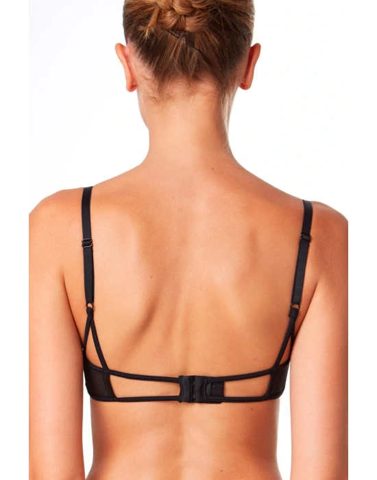 Kadın Siyah Balenli Kaplı Çarpraz Bantlı Sütyen 11-881