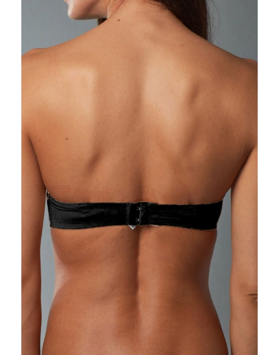 Kadın Siyah 11-382 Yari Pus-Up Balenli Strapless Sutyen