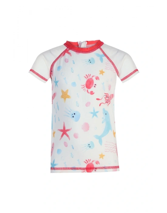 Deniz Desenli Tişört Şort Ikili Takım Mayo