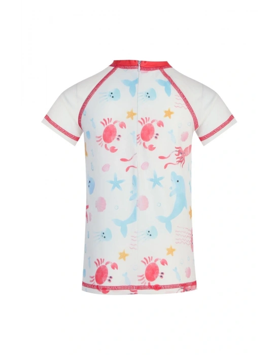 Deniz Desenli Tişört Şort Ikili Takım Mayo