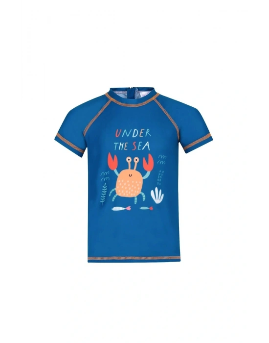 Yengeç Desenli Tişört Şort Ikili Takım Mayo