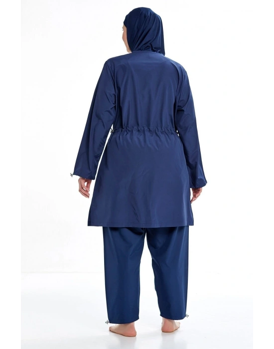 Büyük Beden Tam Kapalı Paraşüt Tesettür Mayo 1316 Koyu Lacivert A1316-k.lac