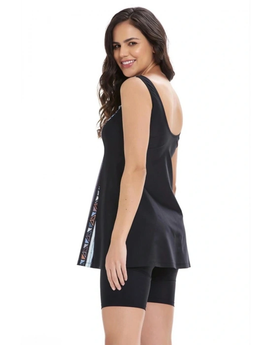 Lapieno 3503 Siyah Yeni Askılı Şortlu Yüzücü Mayo