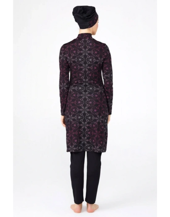 Kadın  Siyah Büyük Beden Lycralı Tesettür Mayo 0480