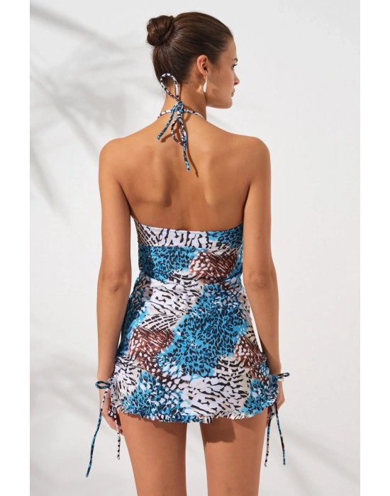 Jersey Soft Straplez Elbise Mayo Ocean 231128-T