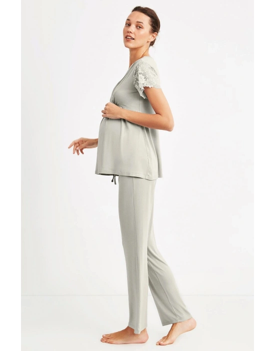 870 Hamile Pijama Takımı -lıght Green-