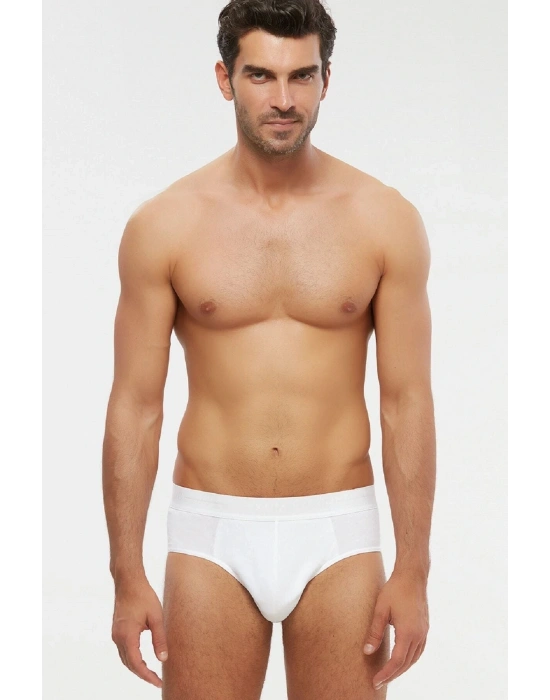 Cuba Pamuklu 2li Beyaz Erkek Slip