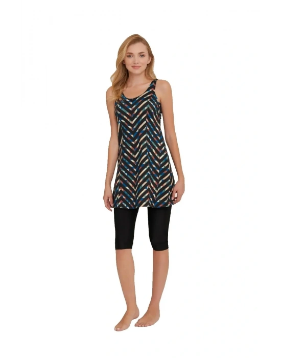 Siyah Yeni Askılı Şortlu Yüzücü Mayo