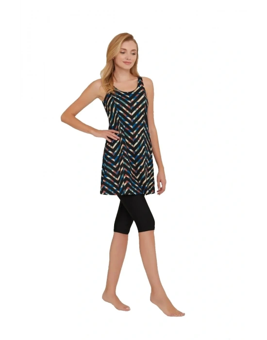 Siyah Yeni Askılı Şortlu Yüzücü Mayo