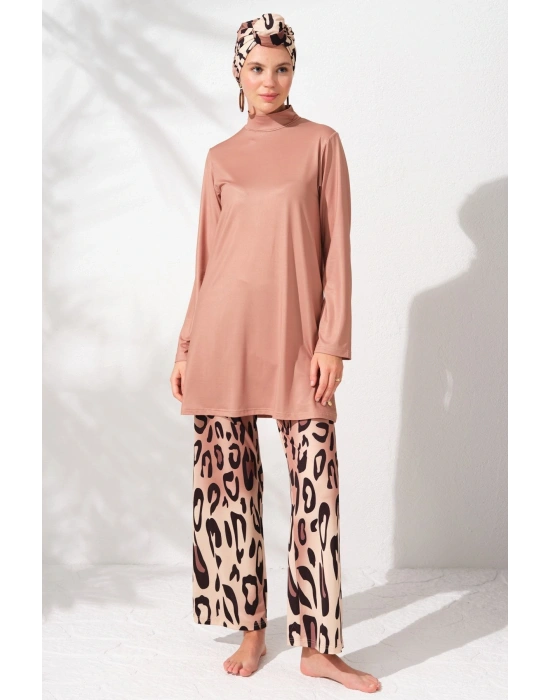 Uzunkollu Tesettür Mayo Desenli 231908