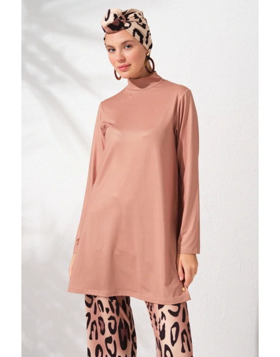 Uzunkollu Tesettür Mayo Desenli 231908