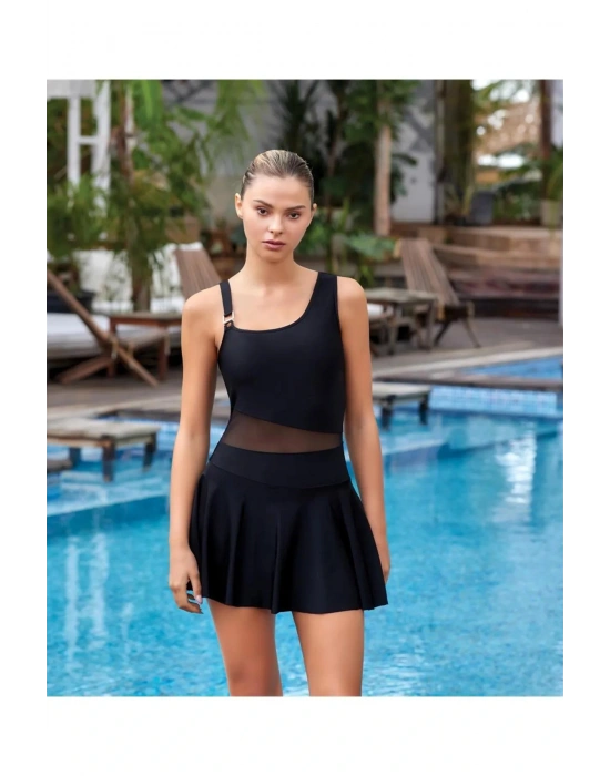 Tül Detaylı Elbise Mayo 3587